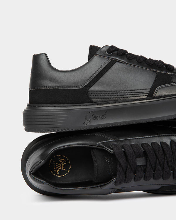 Good Man Brand Halo Sneaker Grapeskin Leather Black/Black Sole