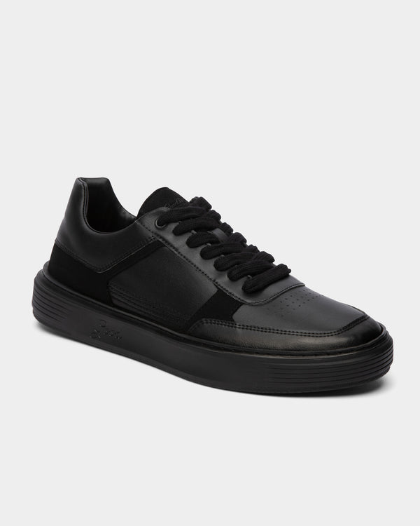 good man brand Halo Sneaker Grapeskin Leather Black/Natural