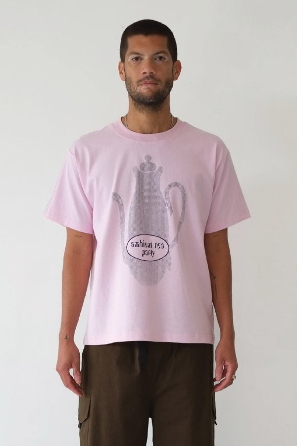 Good Morning Tapes Ambient Tea Party SS Tee - Light Pink
