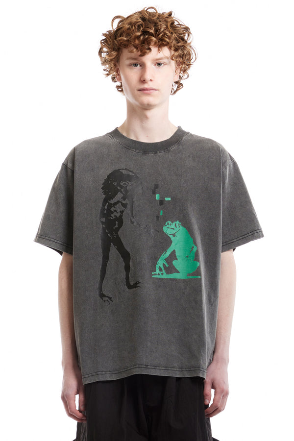 Good Morning Tapes Frog Life SS Tee - Acid Grey