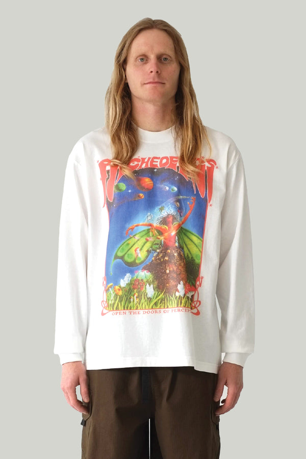 Good Morning Tapes Psychedelics LS Tee - White