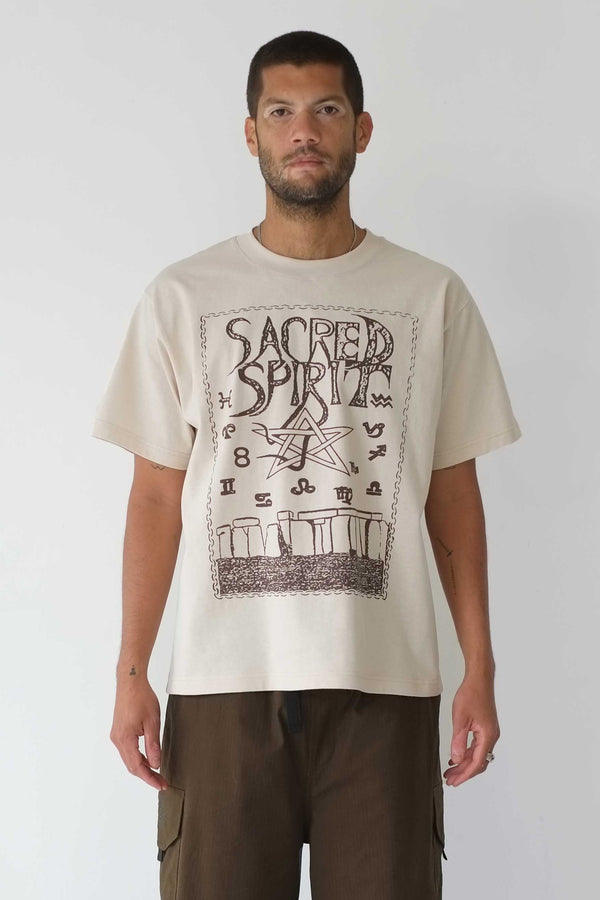 Good Morning Tapes Sacred Spirit SS Tee - Bone