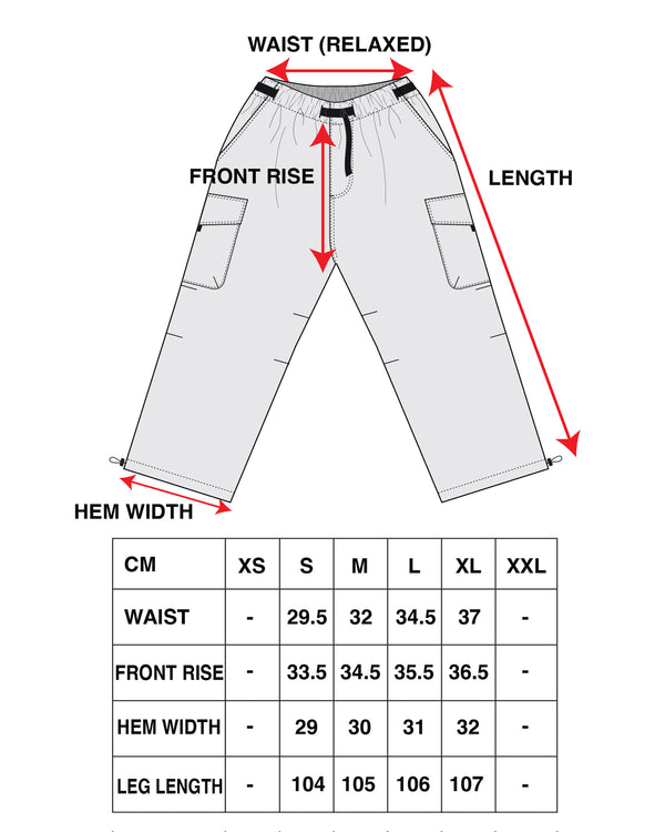 Good Morning Tapes Wide Leg Ripstop Cargo Pant - Black