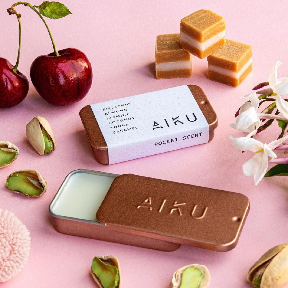 good thing Aiku Solid Perfume Pocket Scent - Pistachio Affair (Rose)