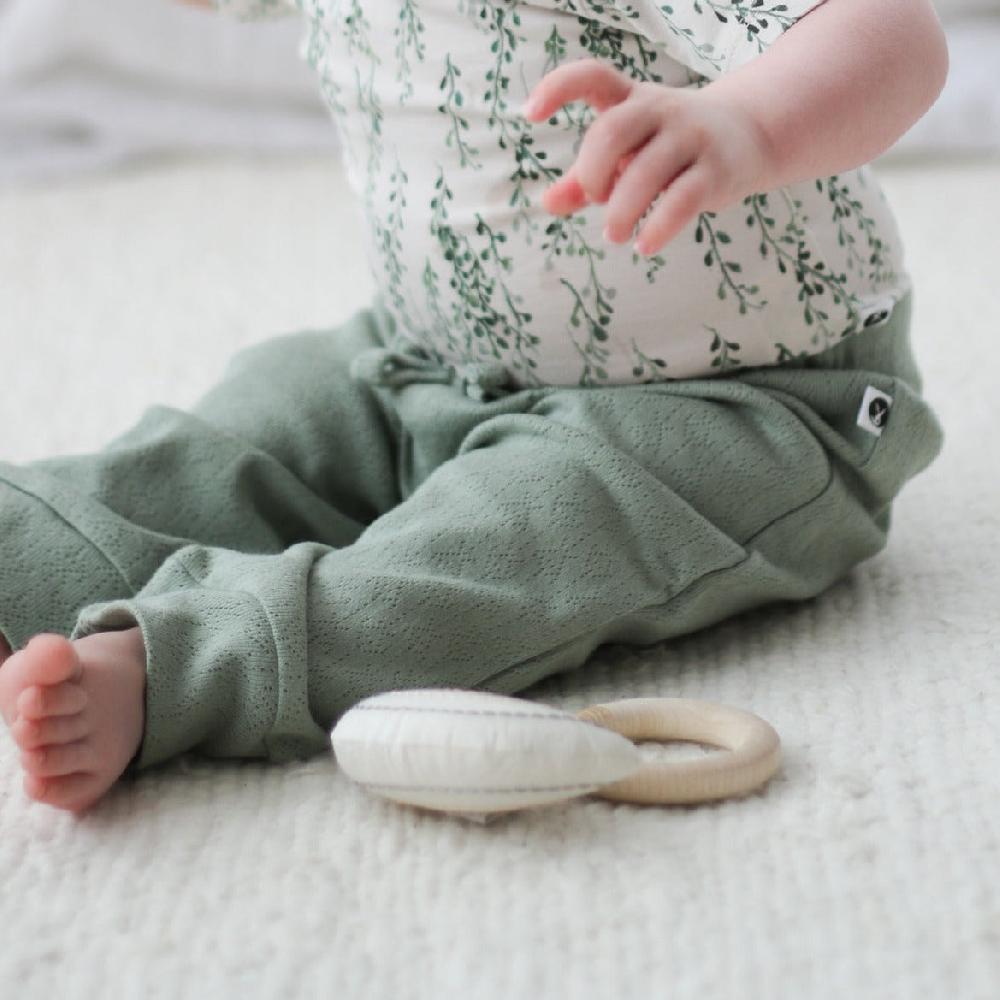 Good Thing Burrow & Be Pointelle Baby Pants - River Stone