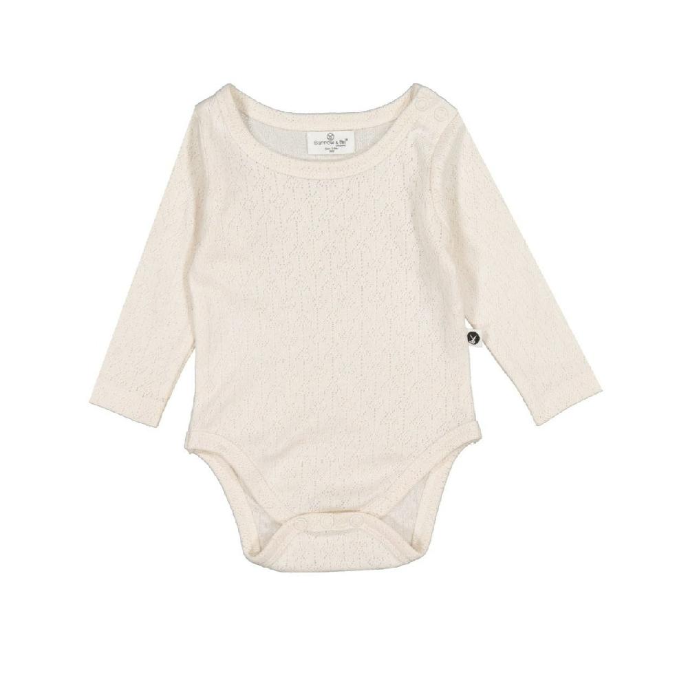 good thing Burrow & Be Pointelle Long Sleeve Bodysuit - Natural