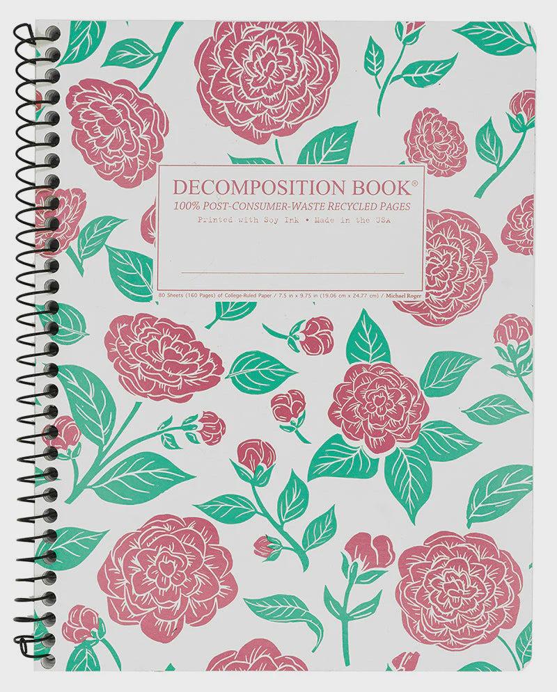 Good Thing Decomposition Large Spiral Notebook - Camellias