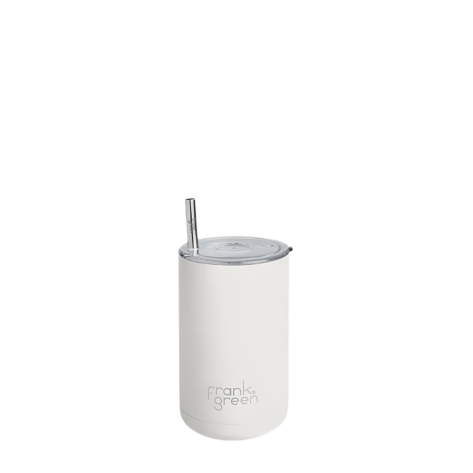 good thing Frank Green Ceramic Iced Coffee Cup with Straw - Cloud