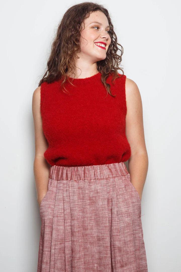Good Thing Dalston Sapphire Skirt - Ruby Herringbone