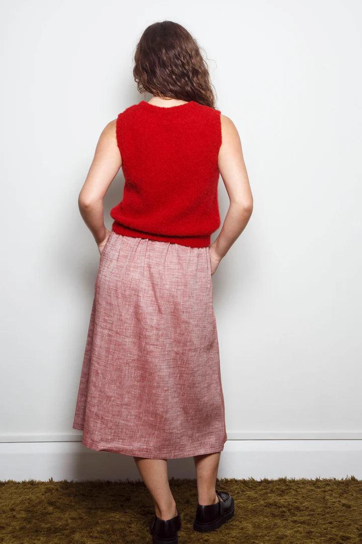 Good Thing Dalston Sapphire Skirt - Ruby Herringbone
