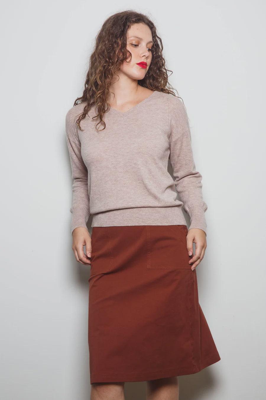good thing Dalston Veeta Vee Sweater - Oatmeal