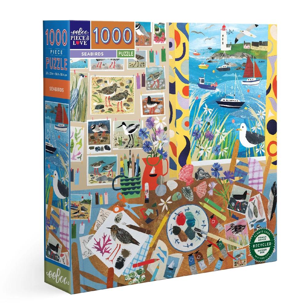 good thing Eeboo Seabirds Square Puzzle 1000pc