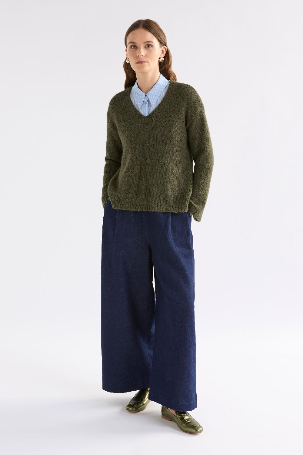 Good Thing Elk Anken Sweater - Dark Olive