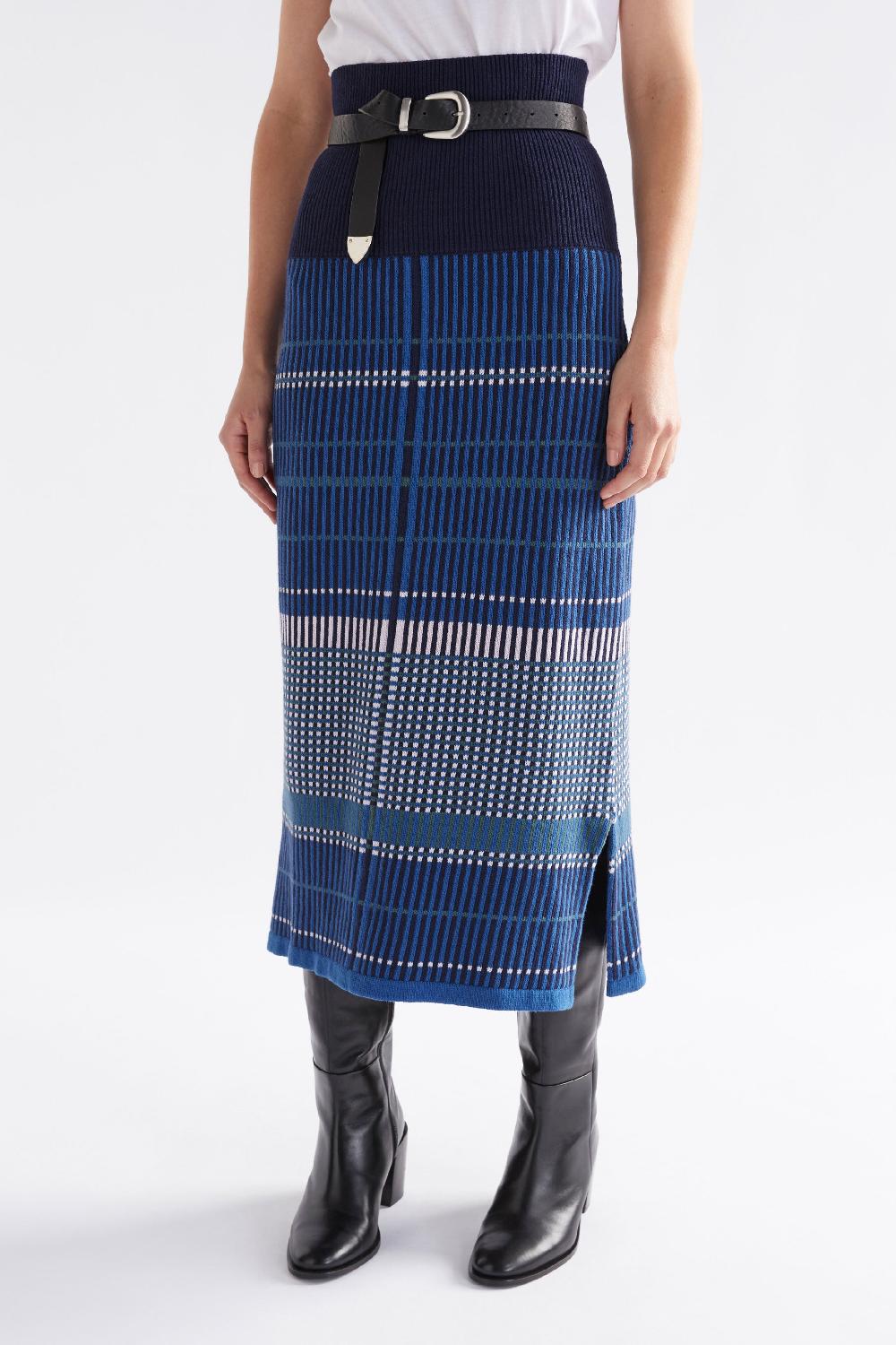 Good Thing Elk Cila Organic Knit Skirt - Blue Multi