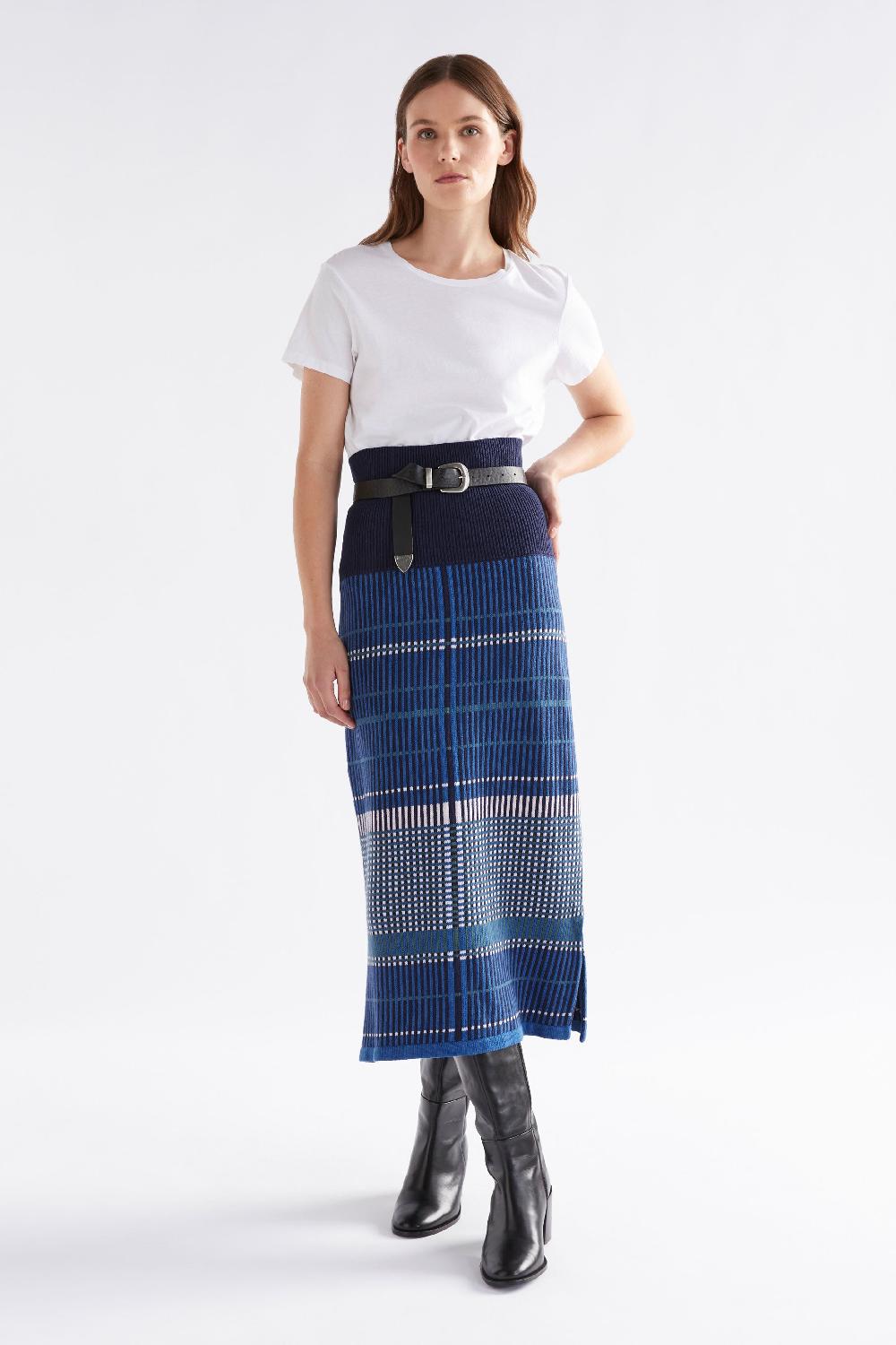 good thing Elk Cila Organic Knit Skirt - Blue Multi