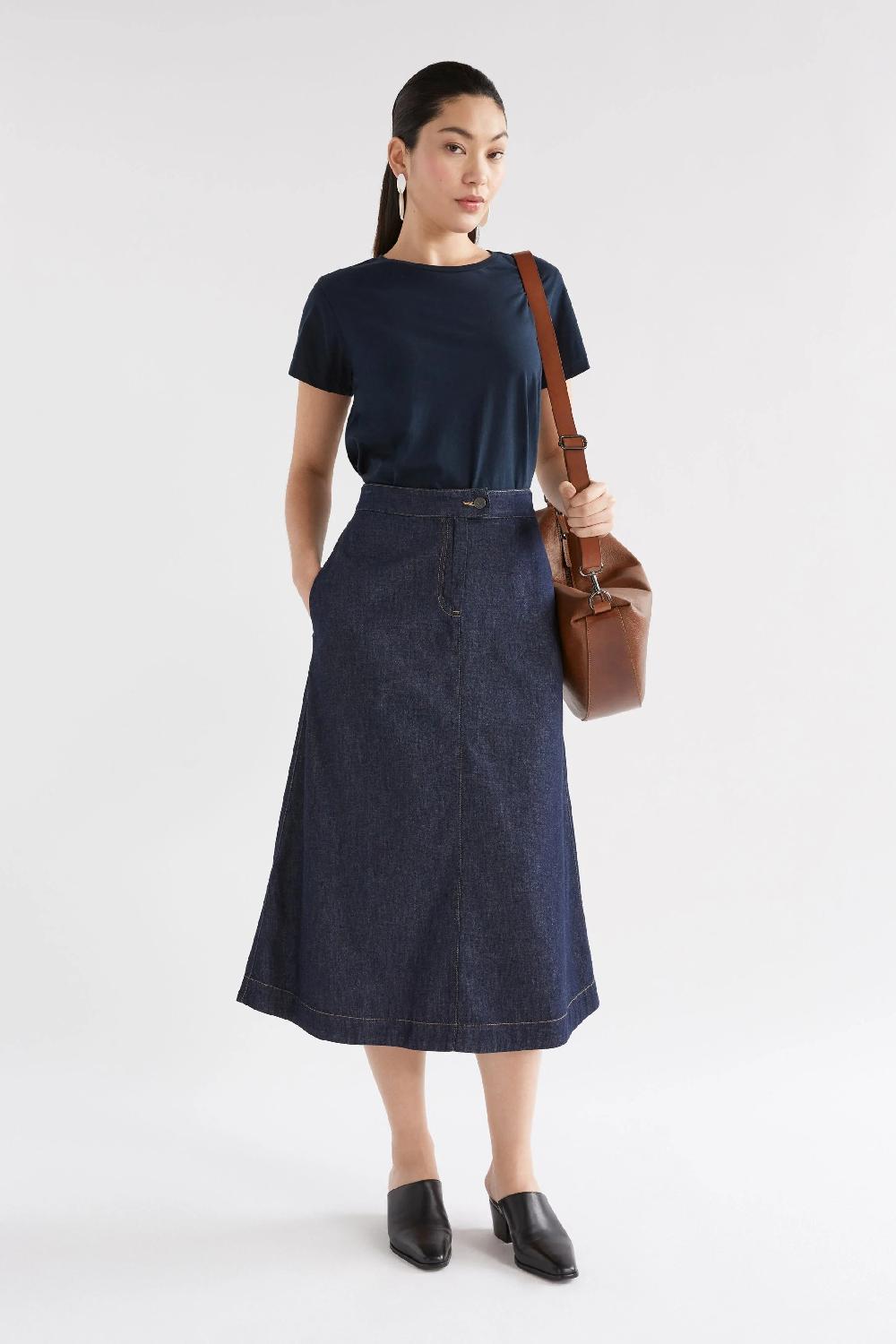 Good Thing Elk Denym Skirt - Authentic Blue Wash