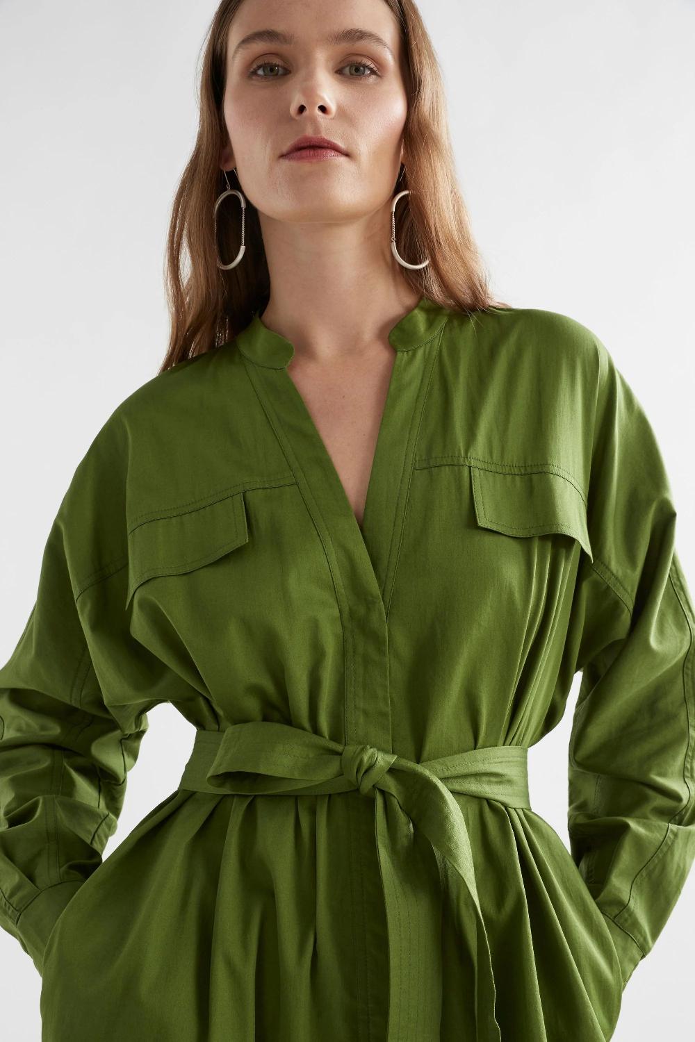 Good Thing Elk Eller Dress - Green Moss