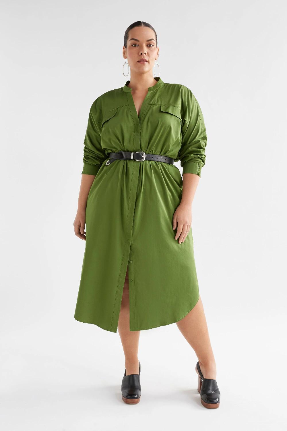Good Thing Elk Eller Dress - Green Moss
