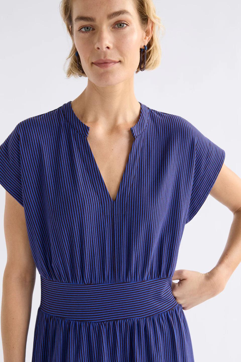 Good Thing Elk Evve Dress - Chocolate / Cobalt