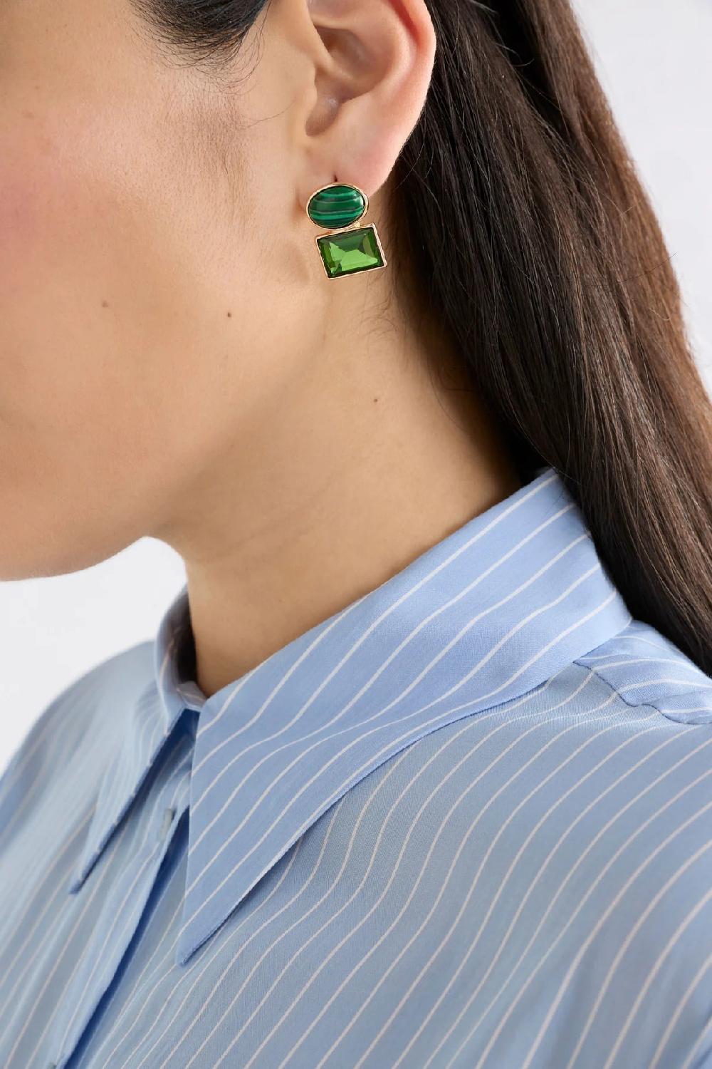 good thing Elk Kempa Earring - Malachite Green