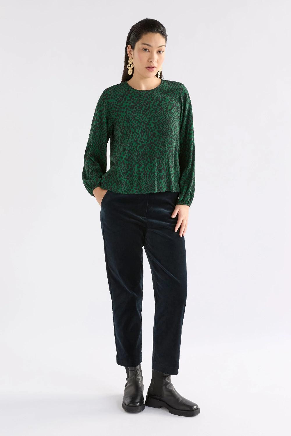 Good Thing Elk Muraa Top - Green Sinda Print