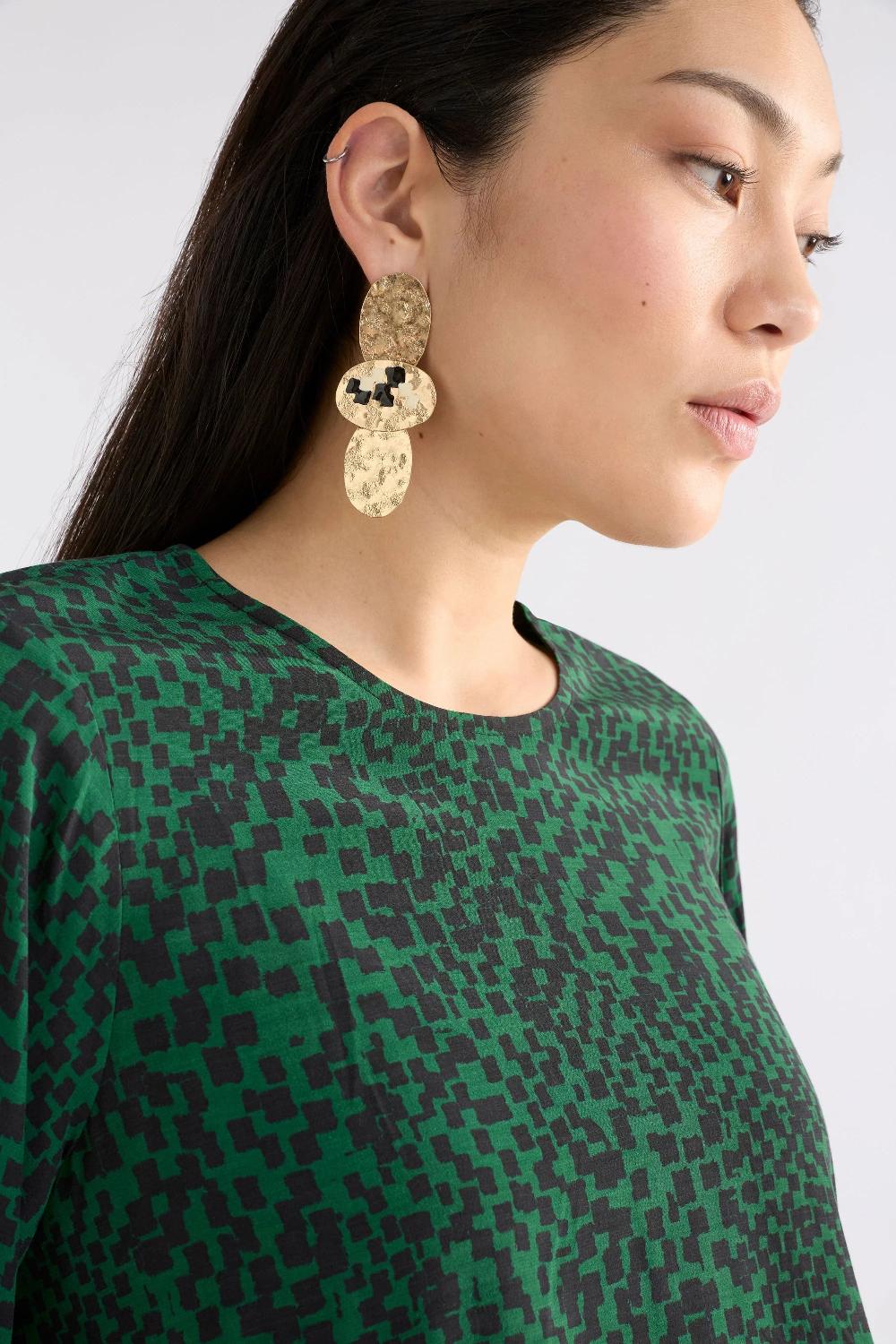 Good Thing Elk Muraa Top - Green Sinda Print