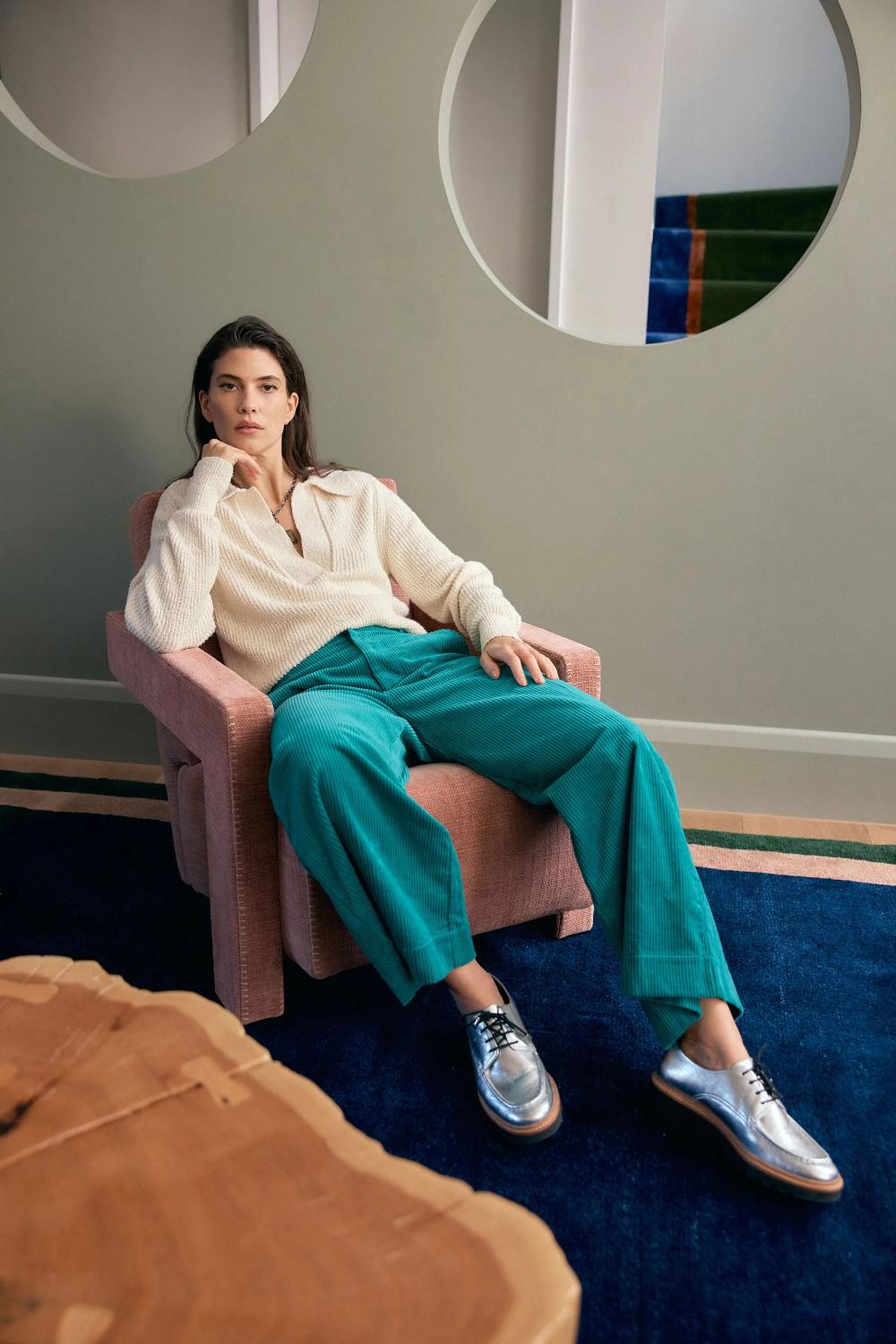 Good Thing Elk Rhes Cord Pant - Island Green