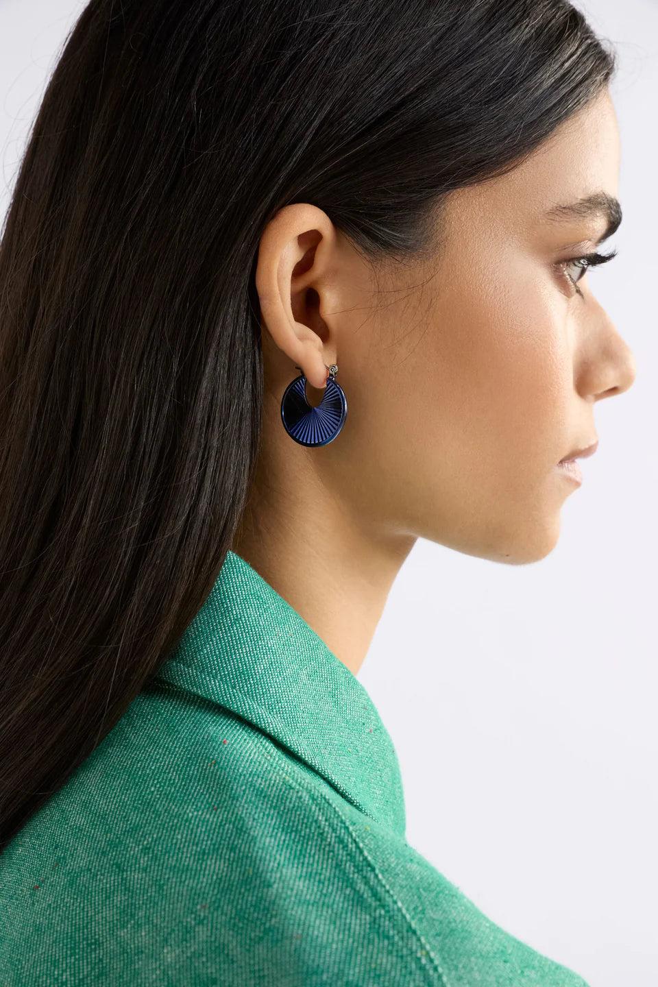 good thing Elk Saku Hoop Earring - Navy