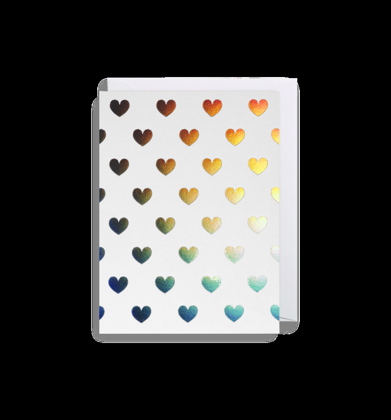 good thing Greeting Card - Silver Hearts on White