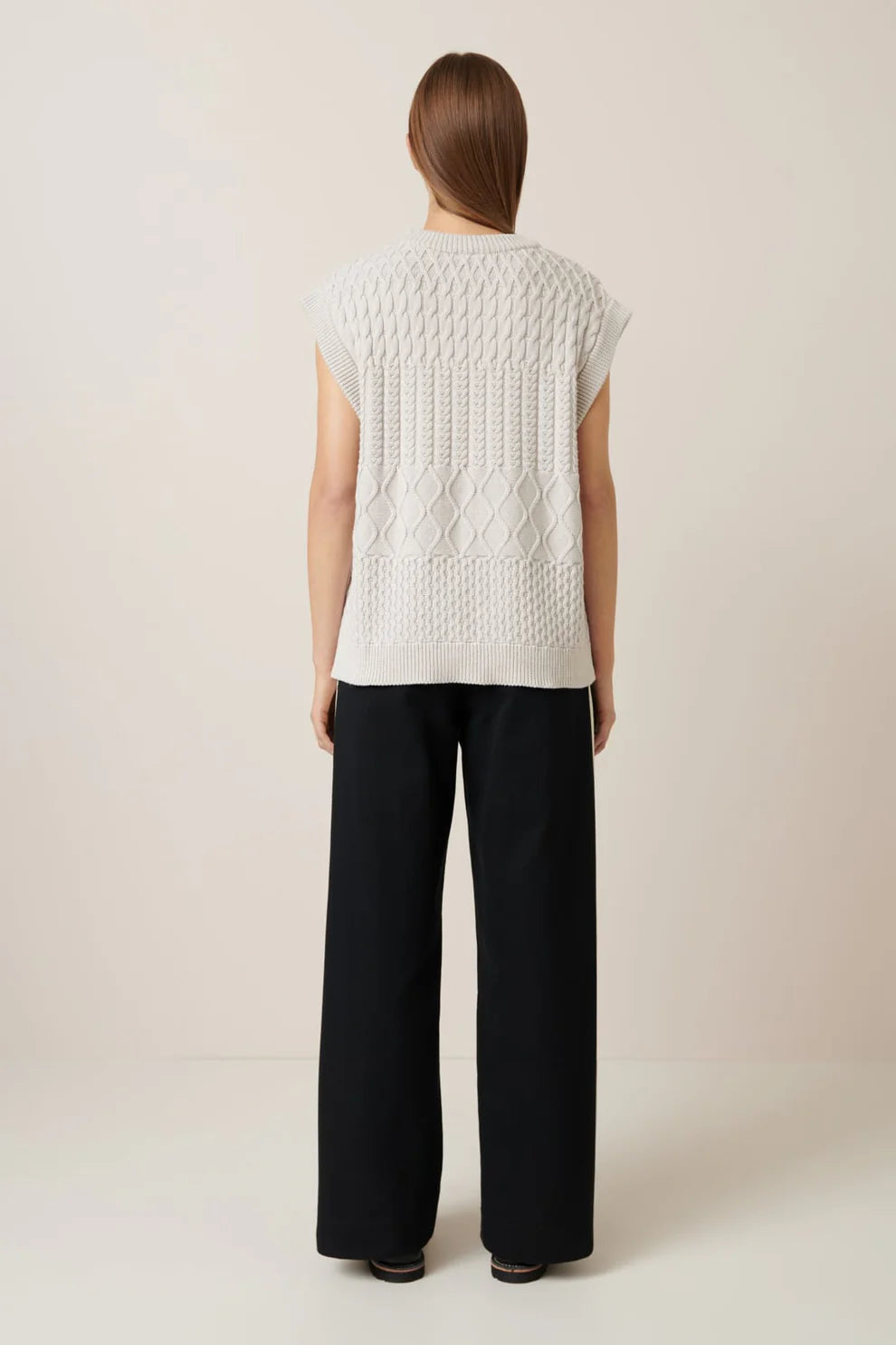 Good Thing Kowtow Aran Vest - Oat Melange