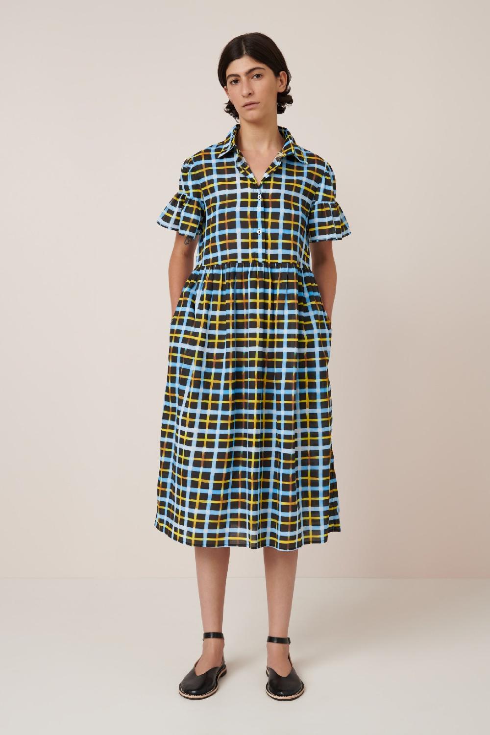 Good Thing Kowtow Impression Dress - Neon Tartan