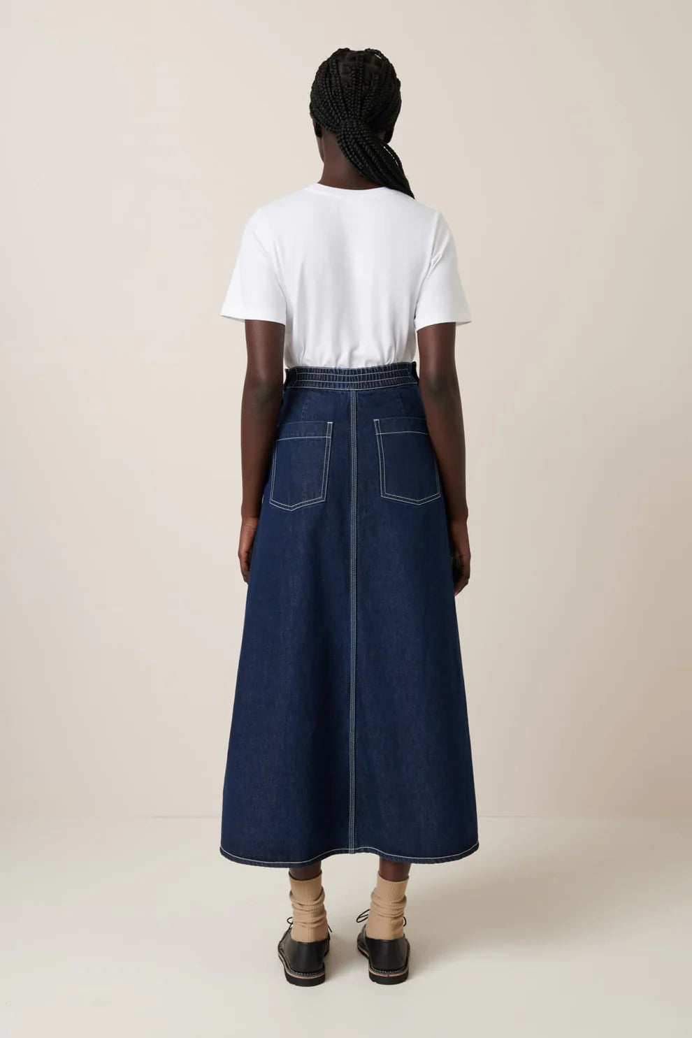 Good Thing Kowtow Piper Skirt - Indigo Denim