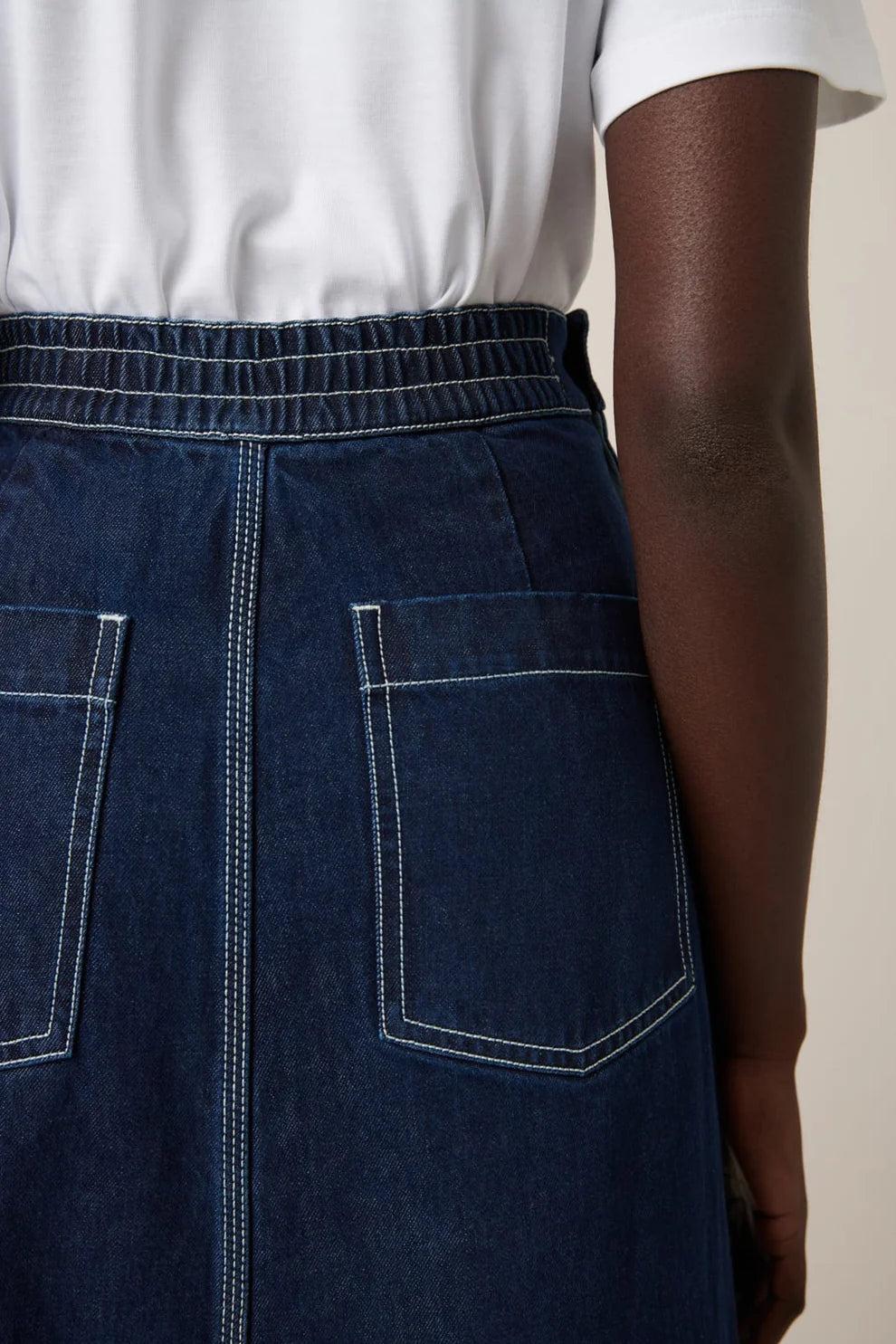 Good Thing Kowtow Piper Skirt - Indigo Denim