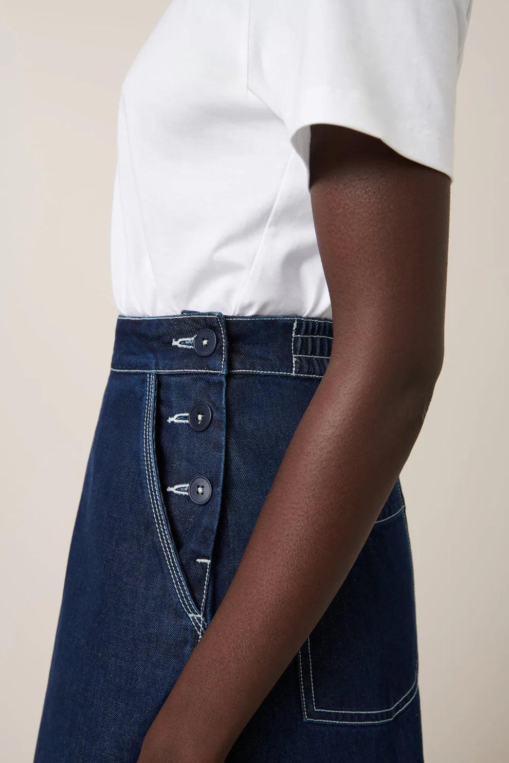Good Thing Kowtow Piper Skirt - Indigo Denim