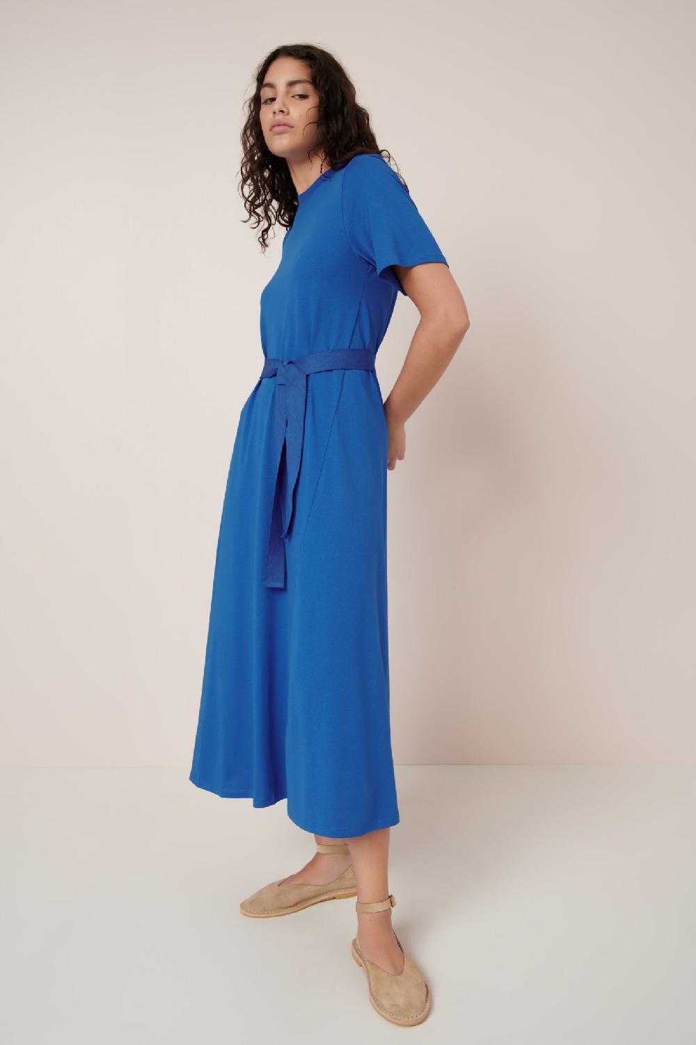Good Thing Kowtow T-Shirt Swing Dress - Azure