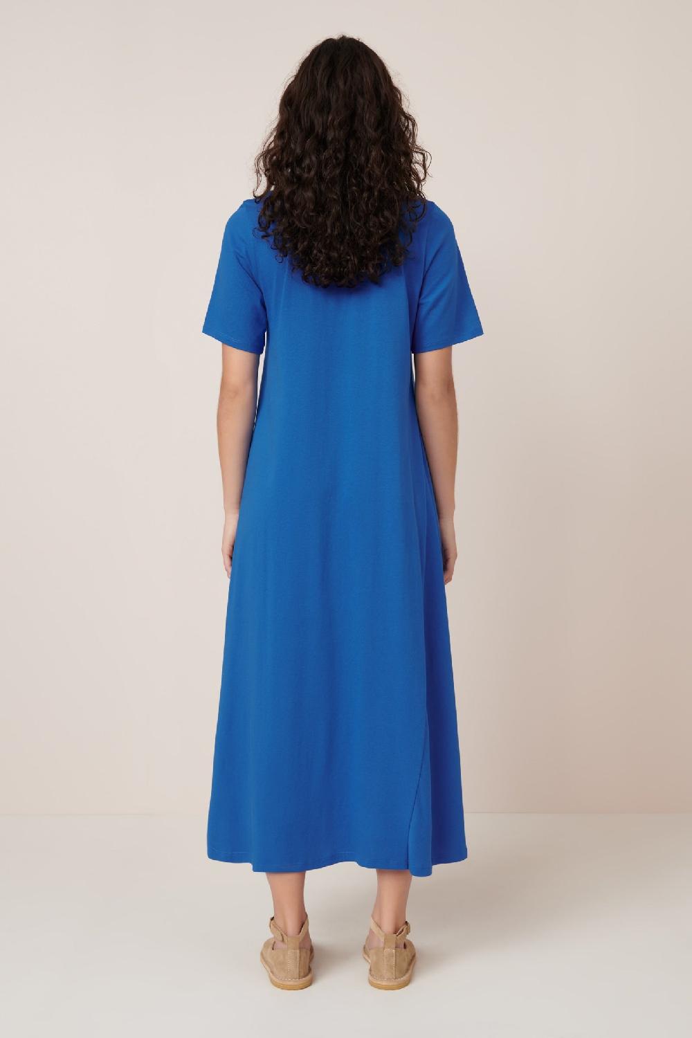 Good Thing Kowtow T-Shirt Swing Dress - Azure