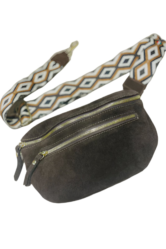 good thing Lauren Vidal Elda Suede Bag - Cafe