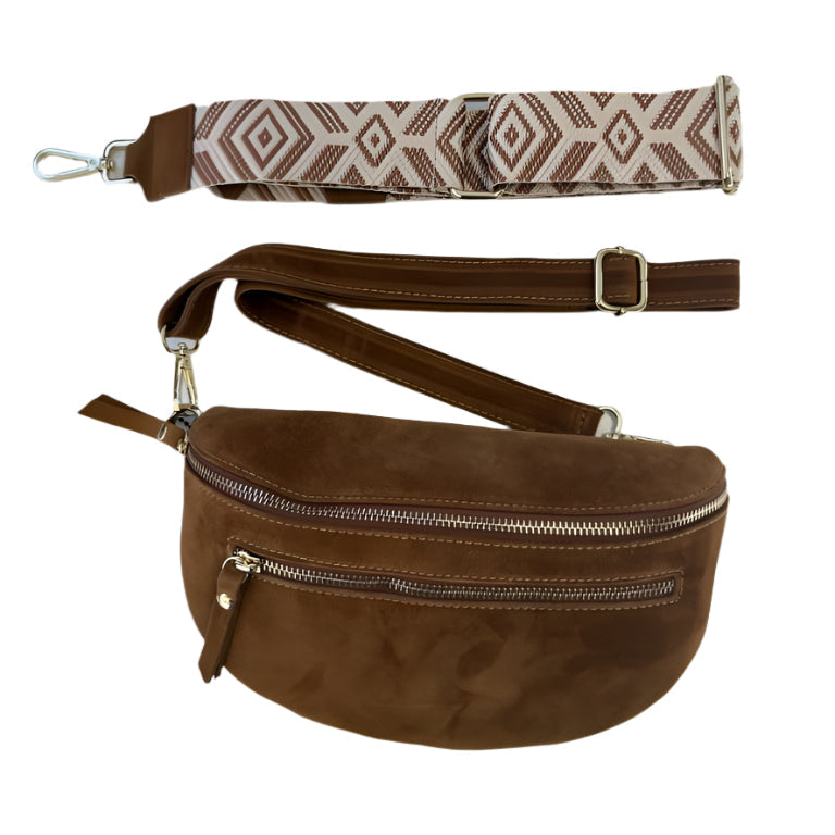 good thing Lauren Vidal Elda Suede Bag - Camel