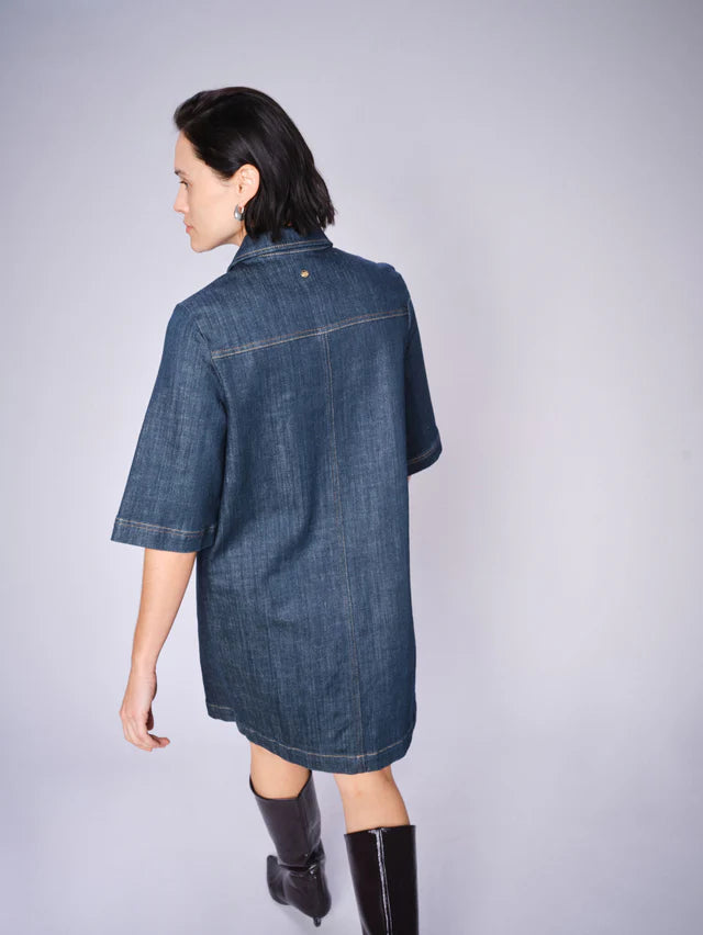 Good Thing Mos Mosh Abigail Denim Dress - Dark Blue