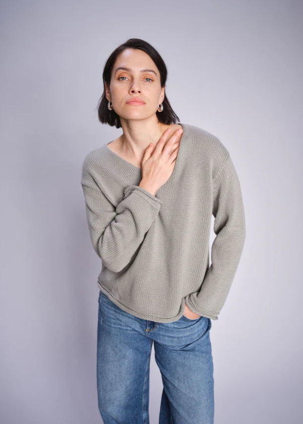 good thing Mos Mosh Bine V-Neck Knit - Shadow