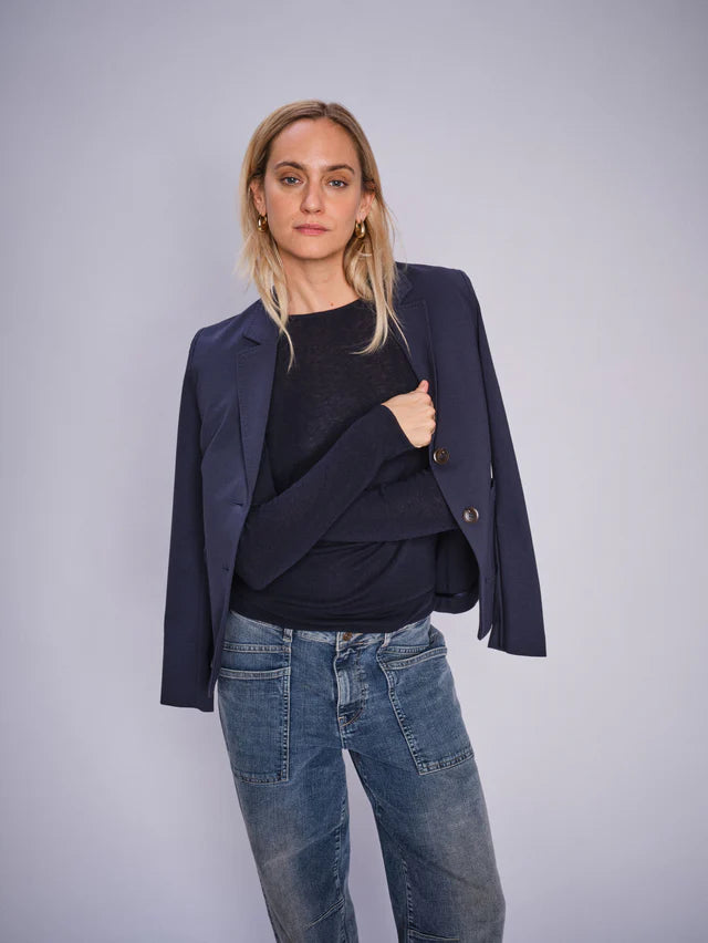 Good Thing Mos Mosh Bouch O-Neck Knit - Salute Navy