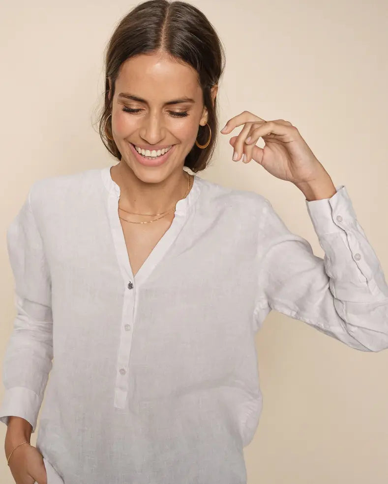 Good Thing Mos Mosh Danna Linen Blouse - White