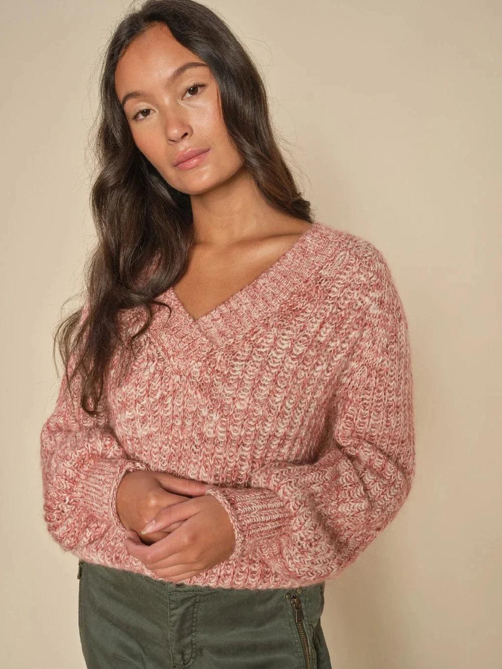 good thing Mos Mosh Jaylin V-Neck Knit - Rosette