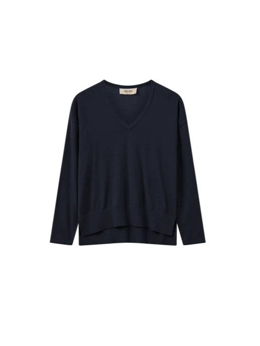 Good Thing Mos Mosh Tani V-Neck Knit - Salute Navy