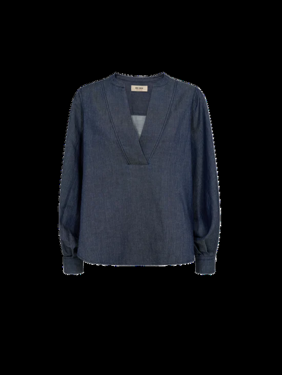 Good Thing Mos Mosh Yen Denim Blouse - Dark Blue