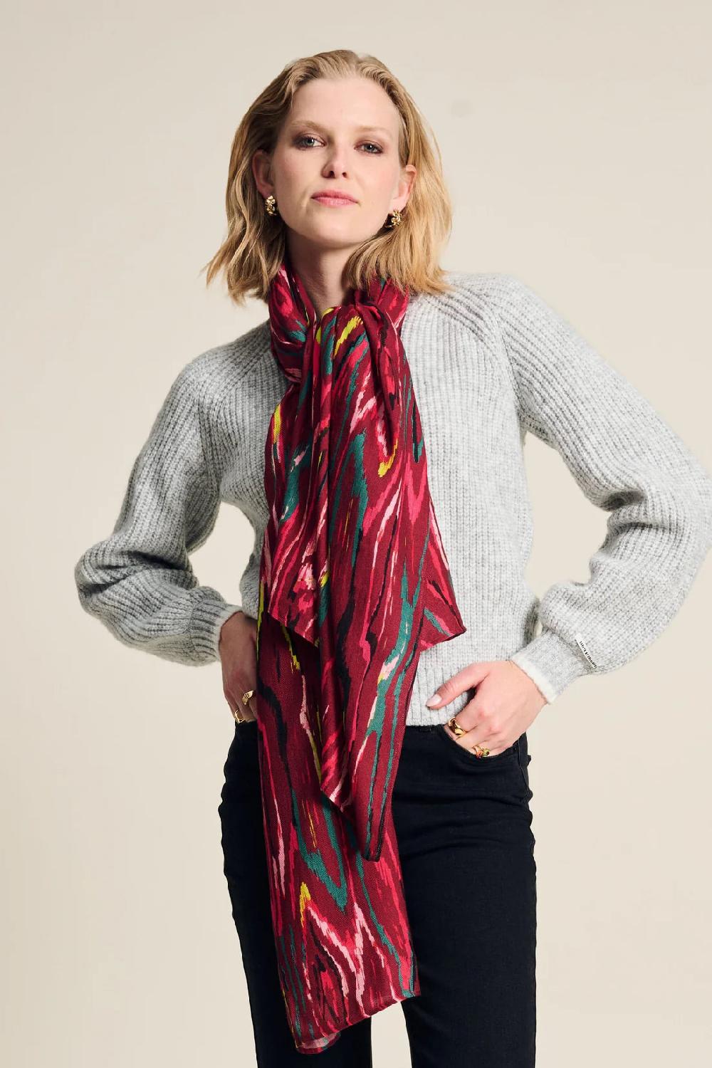 good thing POM Amsterdam Shawl - Woody Burgundy Red