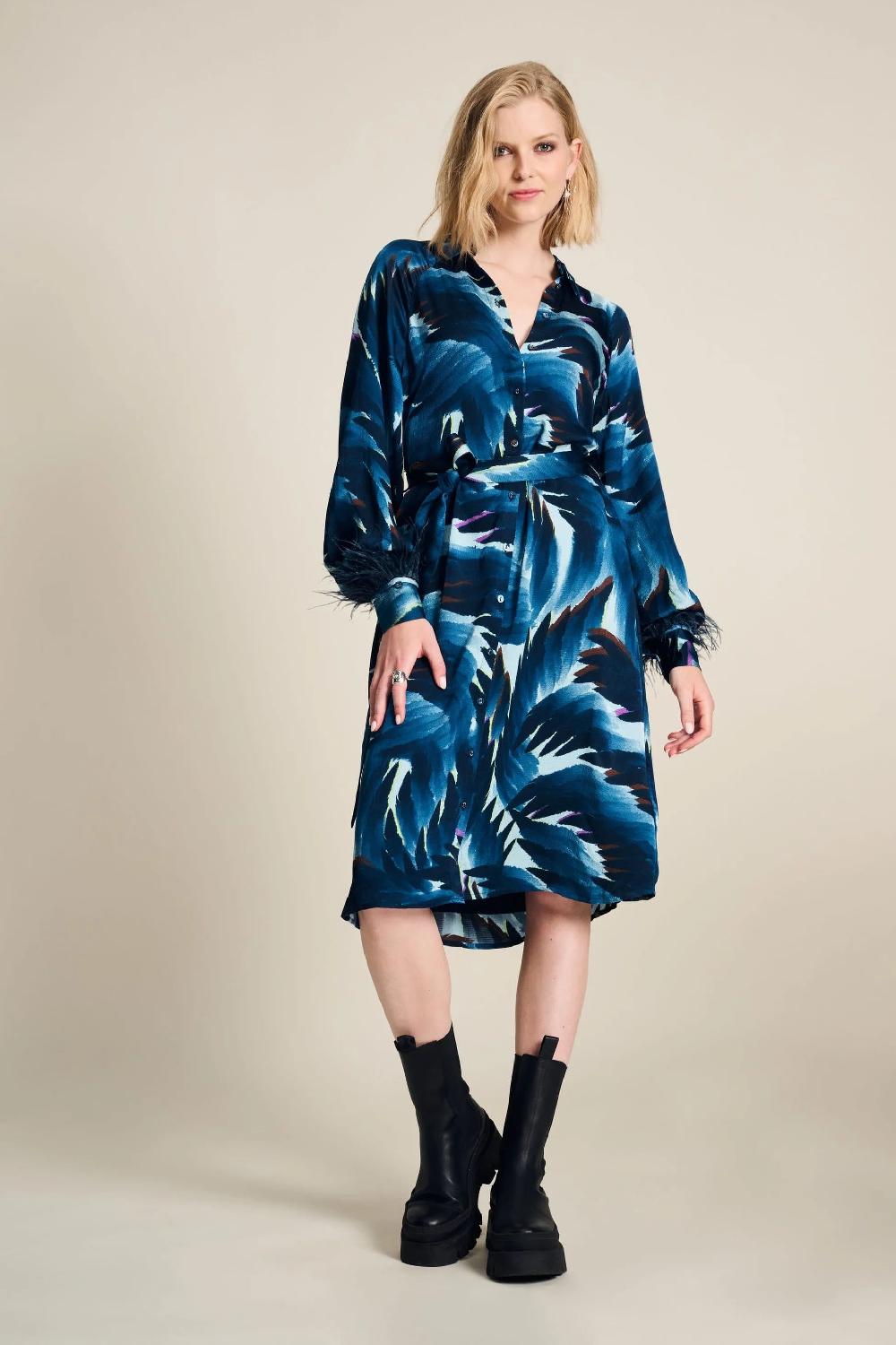 Good Thing POM Dress - Jada Feathers Blue