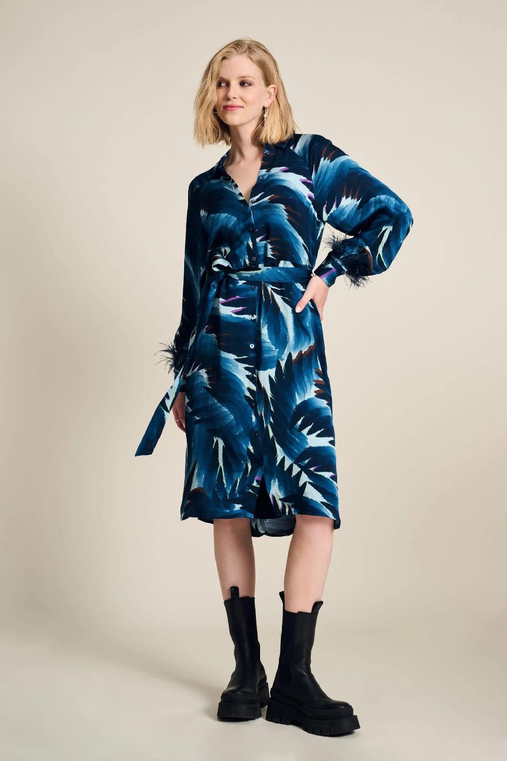Good Thing POM Dress - Jada Feathers Blue