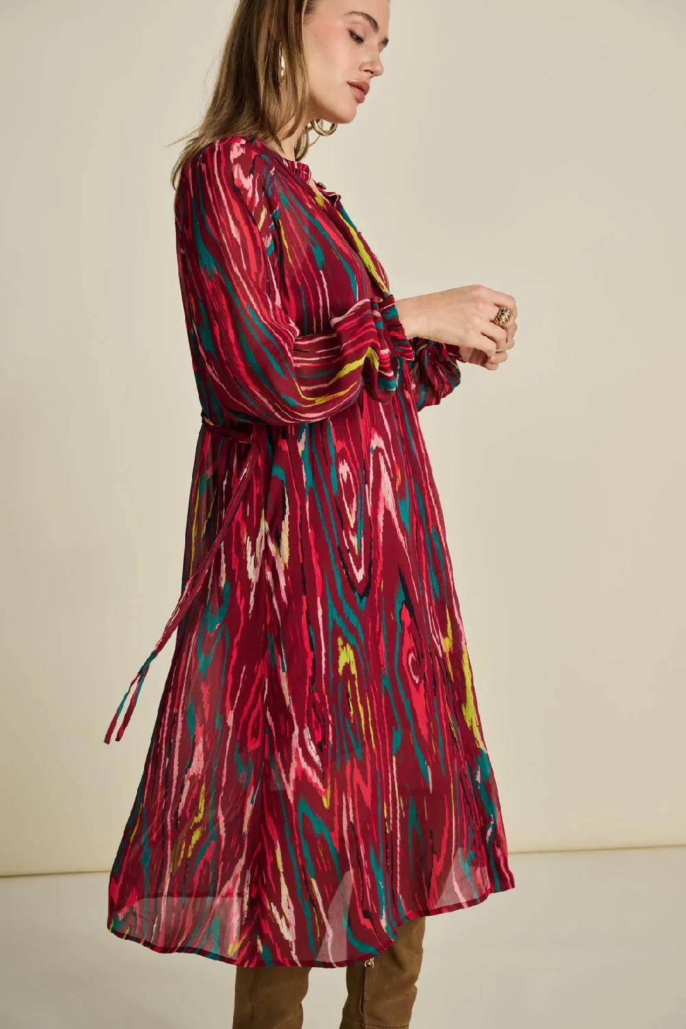 Good Thing POM Dress - Woody Burgundy Red