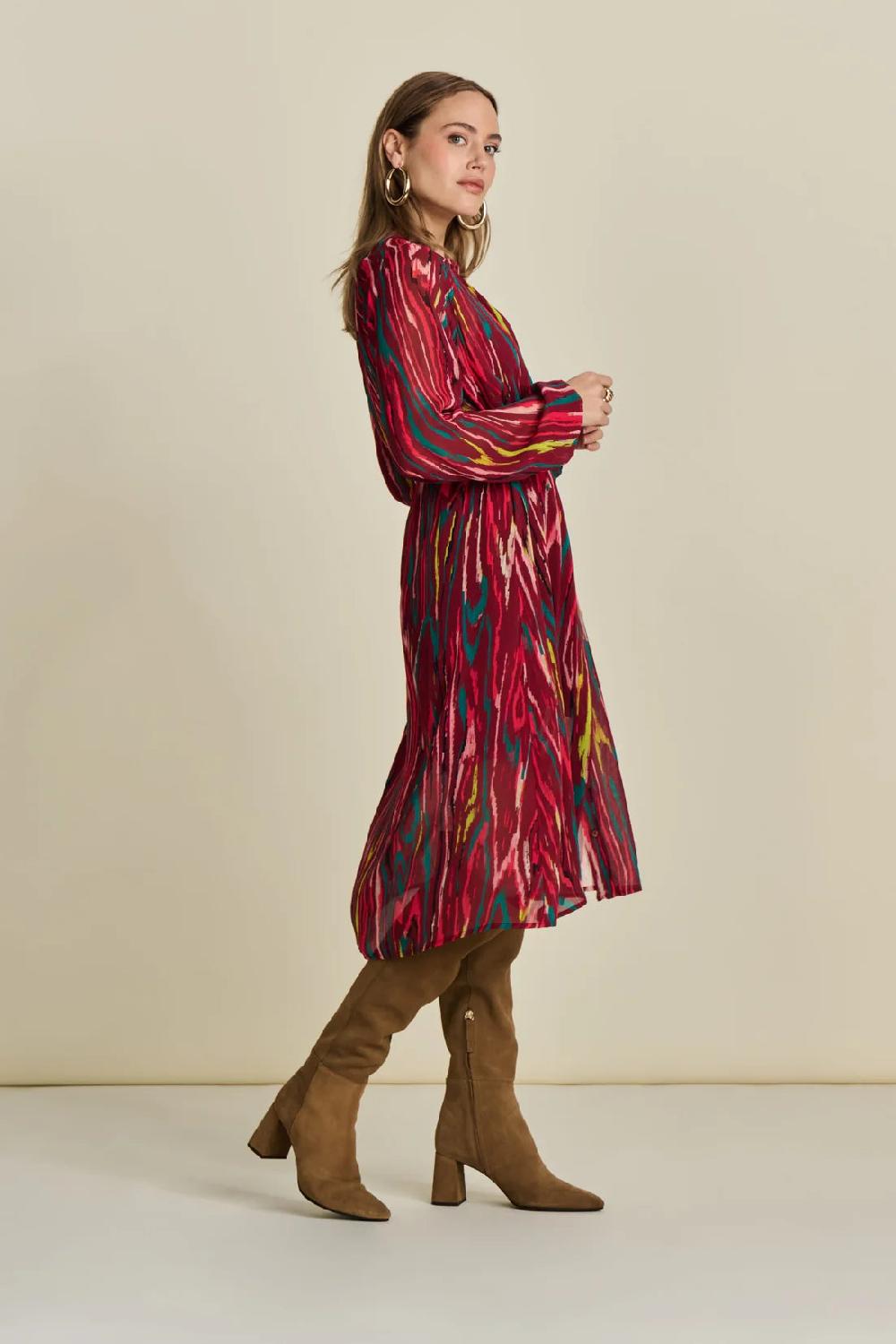 Good Thing POM Dress - Woody Burgundy Red